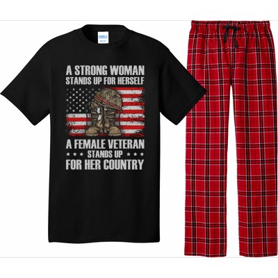 A Female Veteran Stands For Her Country Veteran Mom Cool Gift Pajama Set