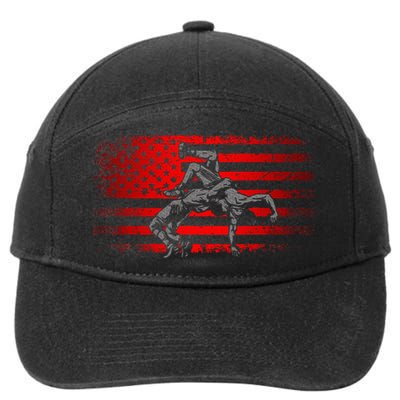 American Flag Wrestling Wrestling 7-Panel Snapback Hat