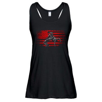 American Flag Wrestling Wrestling Ladies Essential Flowy Tank