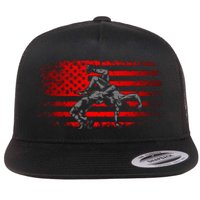 American Flag Wrestling Wrestling Flat Bill Trucker Hat