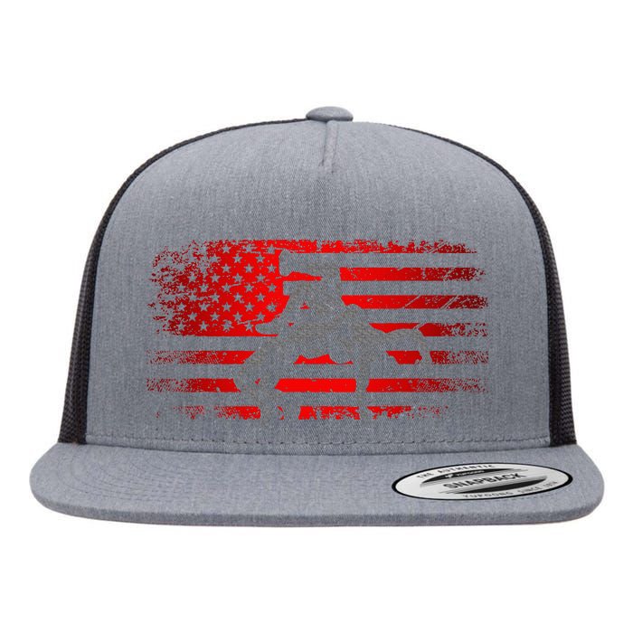 American Flag Wrestling Wrestling Flat Bill Trucker Hat