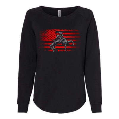 American Flag Wrestling Wrestling Womens California Wash Sweatshirt