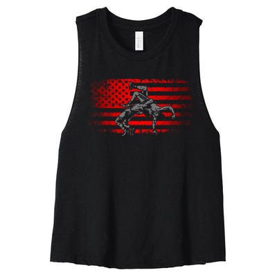 American Flag Wrestling Wrestling Women's Racerback Cropped Tank