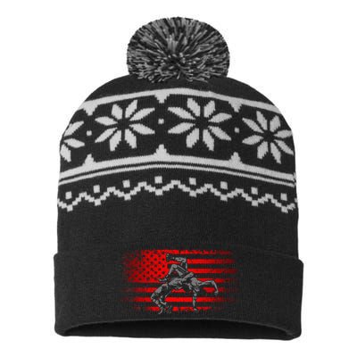 American Flag Wrestling Wrestling USA-Made Snowflake Beanie