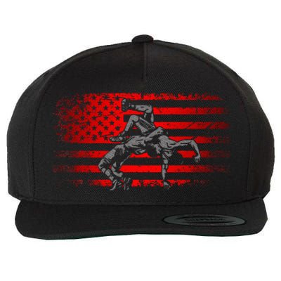 American Flag Wrestling Wrestling Wool Snapback Cap