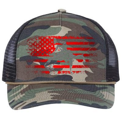 American Flag Wrestling Wrestling Retro Rope Trucker Hat Cap