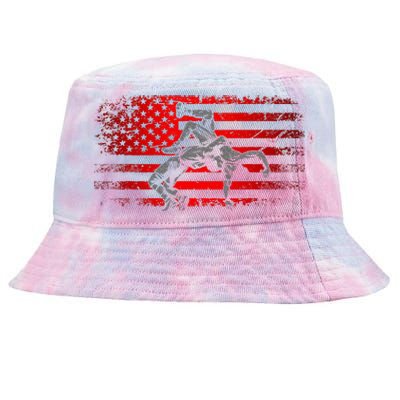 American Flag Wrestling Wrestling Tie-Dyed Bucket Hat