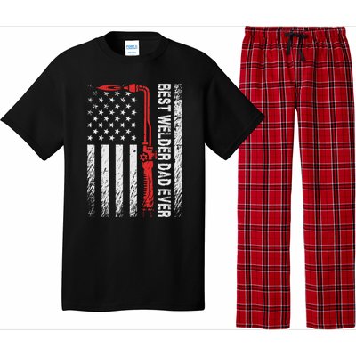 American Flag Welding Papa Fathers Day Best Welder Dad Ever Great Gift Pajama Set