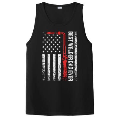 American Flag Welding Papa Fathers Day Best Welder Dad Ever Great Gift PosiCharge Competitor Tank