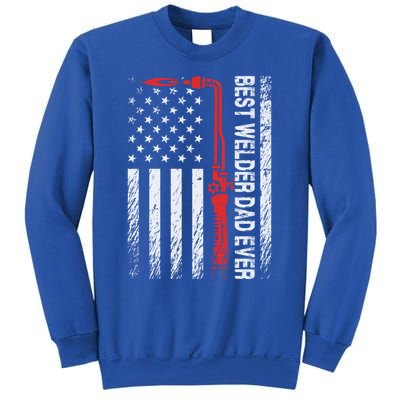 American Flag Welding Papa Fathers Day Best Welder Dad Ever Great Gift Sweatshirt