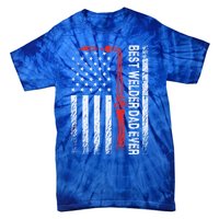 American Flag Welding Papa Fathers Day Best Welder Dad Ever Great Gift Tie-Dye T-Shirt