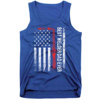 American Flag Welding Papa Fathers Day Best Welder Dad Ever Great Gift Tank Top