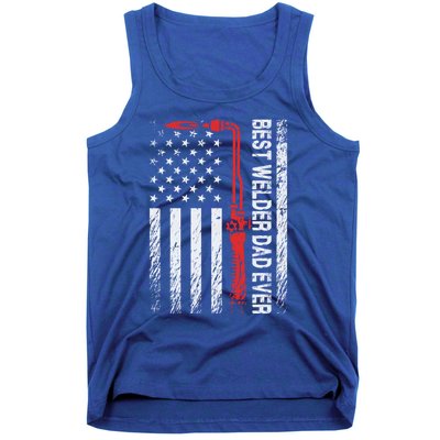 American Flag Welding Papa Fathers Day Best Welder Dad Ever Great Gift Tank Top