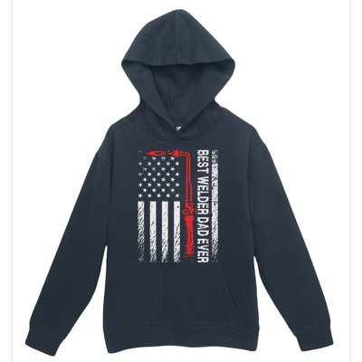 American Flag Welding Papa Fathers Day Best Welder Dad Ever Great Gift Urban Pullover Hoodie