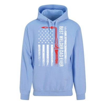 American Flag Welding Papa Fathers Day Best Welder Dad Ever Great Gift Unisex Surf Hoodie