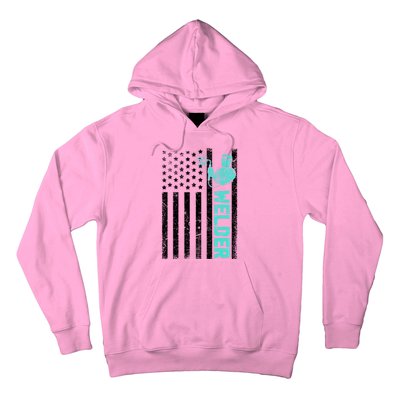 American Flag Welder Welding Vintage Metal Worker Cool Funny Gift Cool Gift Hoodie