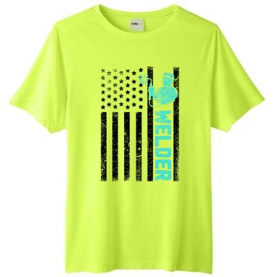 American Flag Welder Welding Vintage Metal Worker Cool Funny Gift Cool Gift Tall Fusion ChromaSoft Performance T-Shirt