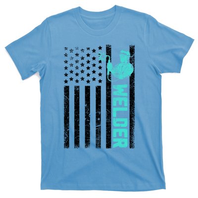 American Flag Welder Welding Vintage Metal Worker Cool Funny Gift Cool Gift T-Shirt