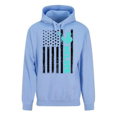 American Flag Welder Welding Vintage Metal Worker Cool Funny Gift Cool Gift Unisex Surf Hoodie