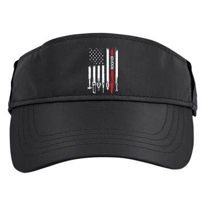 American Flag With Roofer For Women Men Father Adult Drive Performance Visor