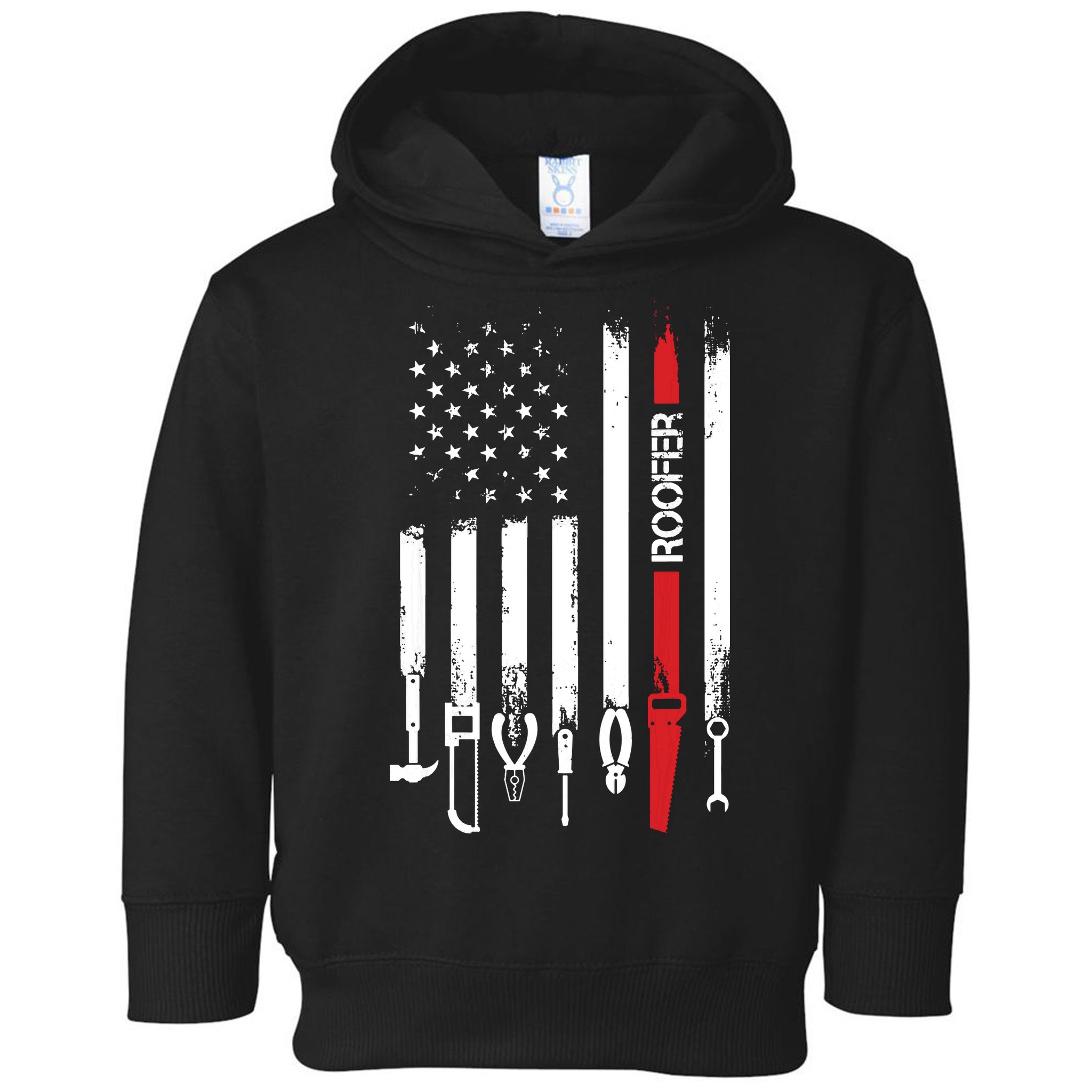 American Flag With Roofer For Women Men Father Toddler Hoodie
