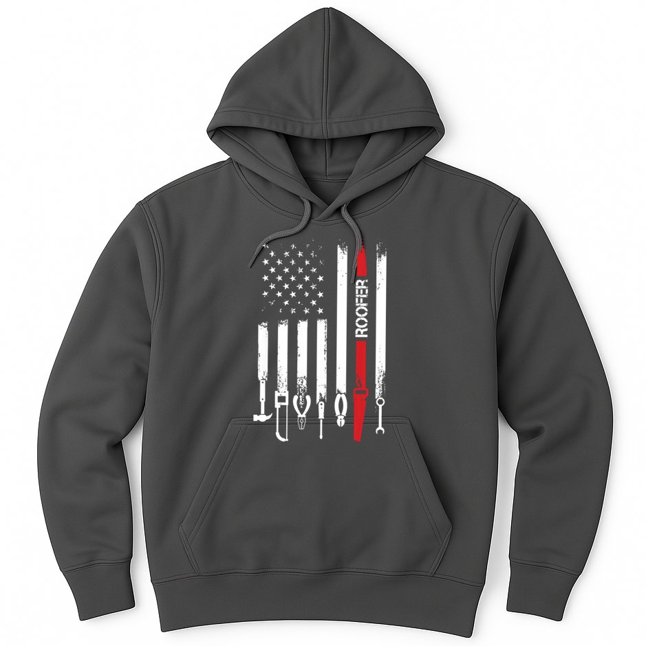 American Flag With Roofer For Women Men Father Hoodie