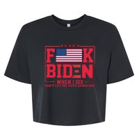 America Flag When I Die Dont Let Me Vote Democrat Anti Joe Biden Bella+Canvas Jersey Crop Tee