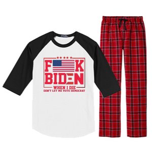 America Flag When I Die Dont Let Me Vote Democrat Anti Joe Biden Raglan Sleeve Pajama Set