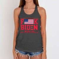 America Flag When I Die Dont Let Me Vote Democrat Anti Joe Biden Women's Knotted Racerback Tank