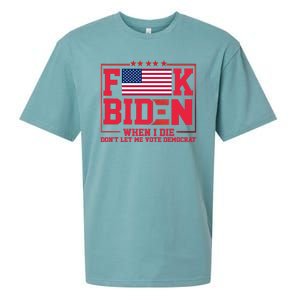 America Flag When I Die Dont Let Me Vote Democrat Anti Joe Biden Sueded Cloud Jersey T-Shirt