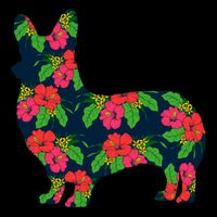 Aesthetic Floral Welsh Corgi Silhouette Dog Flower Gift Bucket Hat