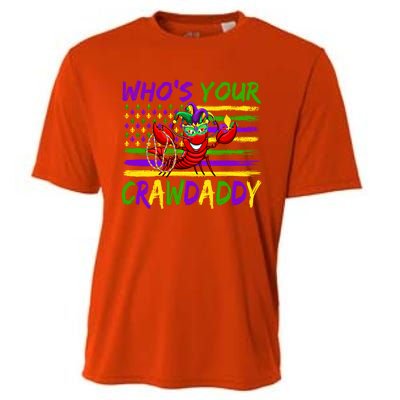 American Flag Whos Your Crawdaddy Crawfish Mardi Gras Gift Cooling Performance Crew T-Shirt