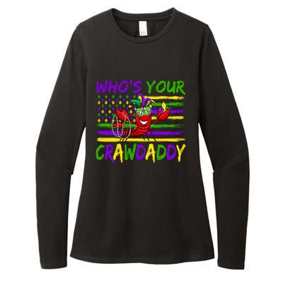 American Flag Whos Your Crawdaddy Crawfish Mardi Gras Gift Womens CVC Long Sleeve Shirt