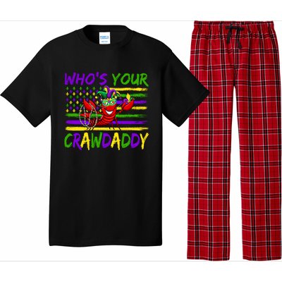 American Flag Whos Your Crawdaddy Crawfish Mardi Gras Gift Pajama Set