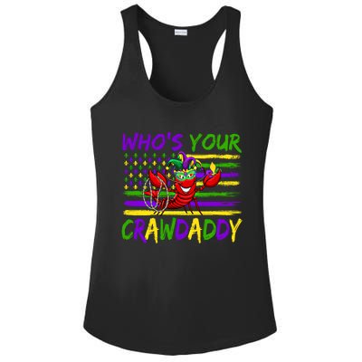 American Flag Whos Your Crawdaddy Crawfish Mardi Gras Gift Ladies PosiCharge Competitor Racerback Tank