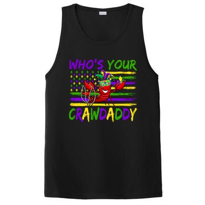 American Flag Whos Your Crawdaddy Crawfish Mardi Gras Gift PosiCharge Competitor Tank