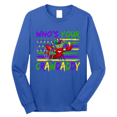 American Flag Whos Your Crawdaddy Crawfish Mardi Gras Gift Long Sleeve Shirt