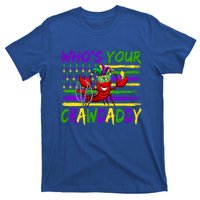 American Flag Whos Your Crawdaddy Crawfish Mardi Gras Gift T-Shirt