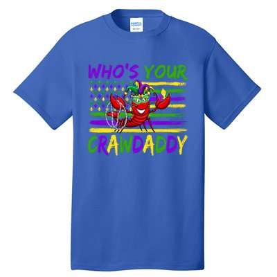 American Flag Whos Your Crawdaddy Crawfish Mardi Gras Gift Tall T-Shirt