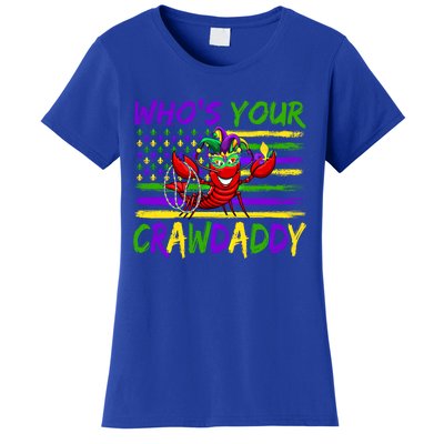 American Flag Whos Your Crawdaddy Crawfish Mardi Gras Gift Women's T-Shirt