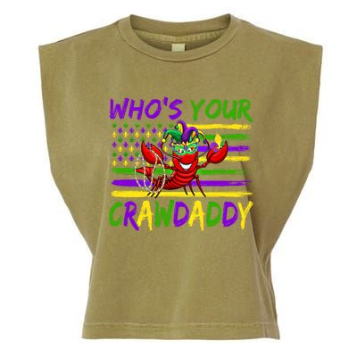 American Flag Whos Your Crawdaddy Crawfish Mardi Gras Gift Garment-Dyed Women's Muscle Tee