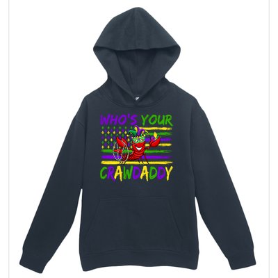 American Flag Whos Your Crawdaddy Crawfish Mardi Gras Gift Urban Pullover Hoodie