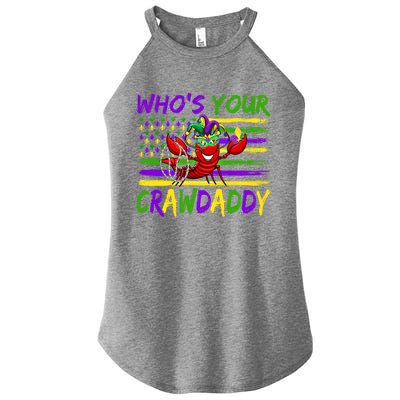 American Flag Whos Your Crawdaddy Crawfish Mardi Gras Gift Women's Perfect Tri Rocker Tank