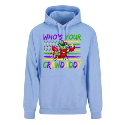 American Flag Whos Your Crawdaddy Crawfish Mardi Gras Gift Unisex Surf Hoodie