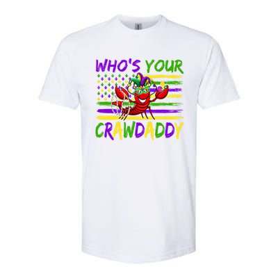 American Flag Whos Your Crawdaddy Crawfish Mardi Gras Gift Softstyle CVC T-Shirt