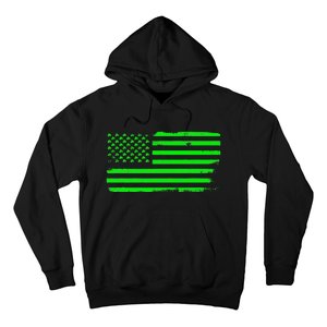 American Flag With Shamrocks Saint Patrick's Day Fun Hoodie