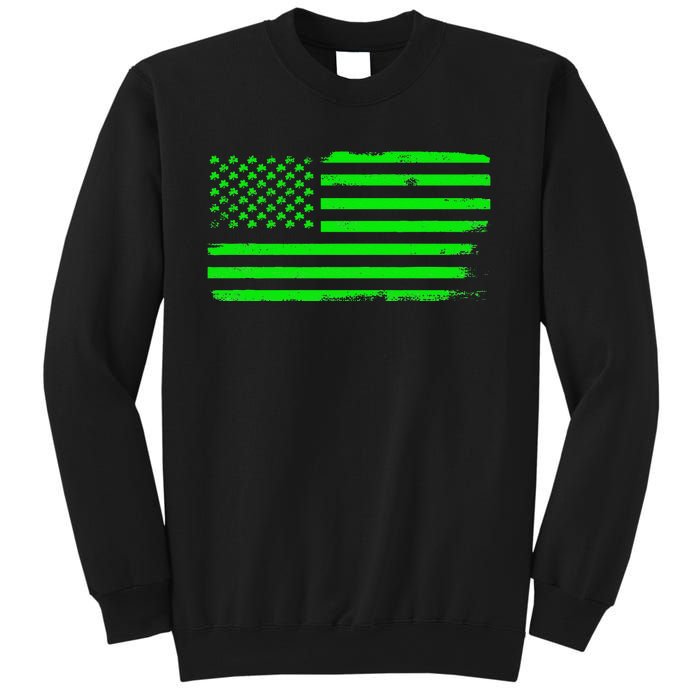 American Flag With Shamrocks Saint Patrick's Day Fun Sweatshirt