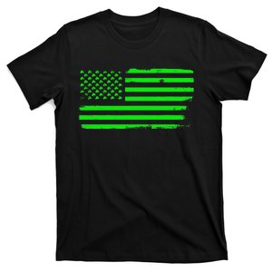 American Flag With Shamrocks Saint Patrick's Day Fun T-Shirt