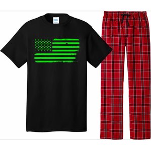 American Flag With Shamrocks Saint Patrick's Day Fun Pajama Set