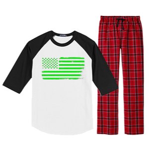 American Flag With Shamrocks Saint Patrick's Day Fun Raglan Sleeve Pajama Set